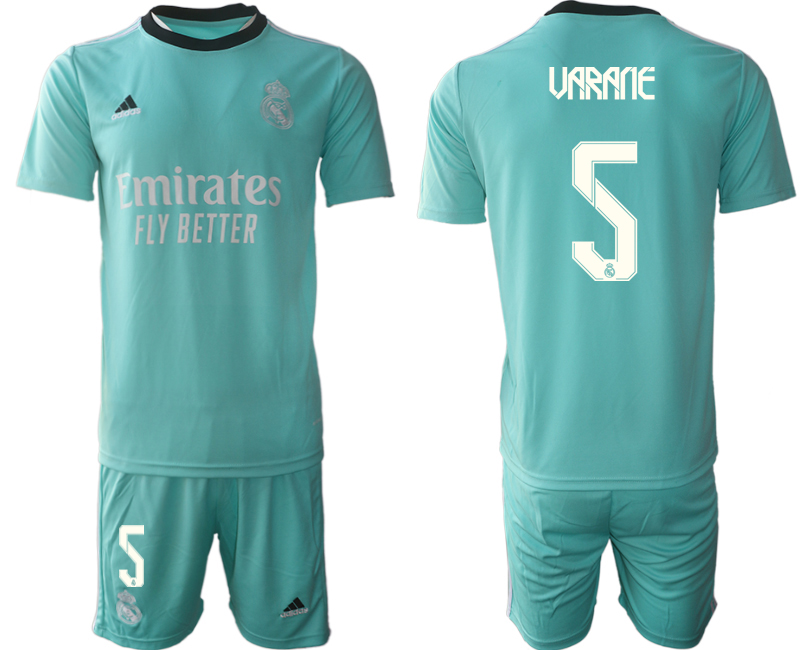 Men 2021-2022 Club Real Madrid second away Light blue #5 Soccer Jersey
